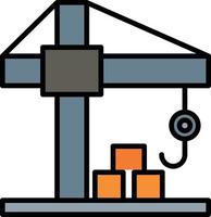 Crane Lifting Line Filled vector