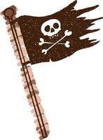 Pirate Flag Chalk Drawing vector