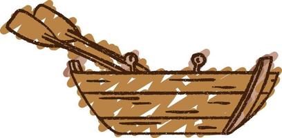 Rowing Boat Chalk Drawing vector