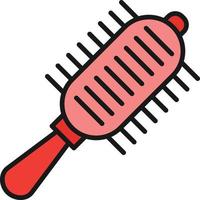 línea de cepillo de pelo llena vector