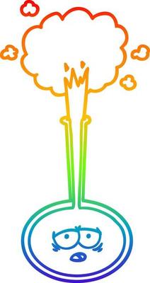 rainbow gradient line drawing cartoon tired science experiment