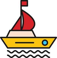 Boat Line Filled vector