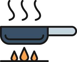 Frying Pan Line Filled vector