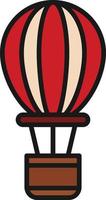Hot Air Balloon Line Filled vector