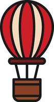 Hot Air Balloon Line Filled vector