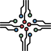 Circuit Line Filled vector