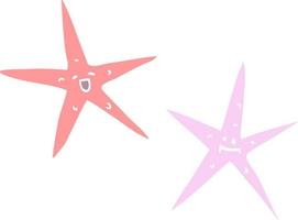 cartoon doodle star fish vector