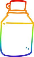 rainbow gradient line drawing cartoon hot drinks flask vector