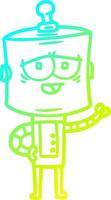 cold gradient line drawing cartoon robot vector