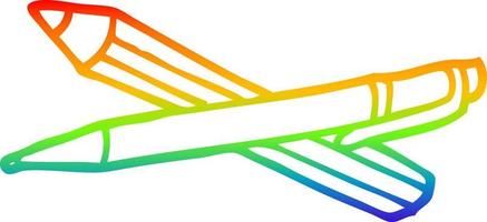 rainbow gradient line drawing cartoon pen vector