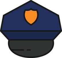 Police Hat Line Filled vector