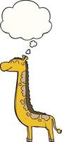 cartoon giraffe and thought bubble vector