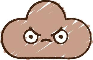 Angry Cloud Chalk Drawing vector