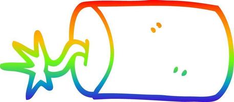 rainbow gradient line drawing cartoon dynamite vector