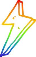 rainbow gradient line drawing cartoon lightning vector