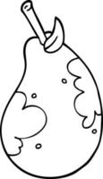 line drawing cartoon fresh pear vector