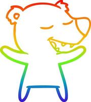 arco iris gradiente línea dibujo dibujos animados oso vector