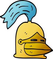 cartoon doodle golden helmet vector