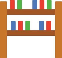 estante de libros icono plano vector