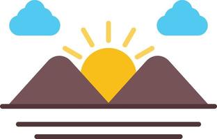 Sunset Flat Icon vector