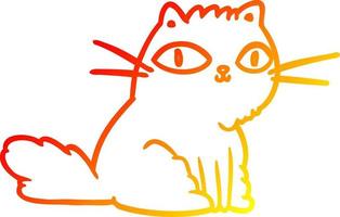warm gradient line drawing cat looking right at you vector