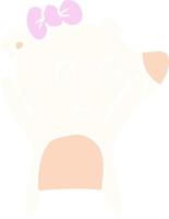 female polar bear flat color style cartoon vector