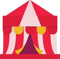 carpa de circo icono plano vector