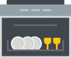 Dishwasher Flat Icon vector