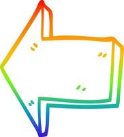 rainbow gradient line drawing cartoon directing arrow vector