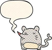 cartoon mouse and speech bubble in comic book style vector