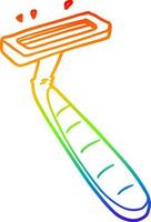 rainbow gradient line drawing cartoon disposable razor vector