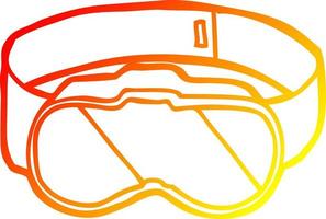 warm gradient line drawing cartoon goggles vector