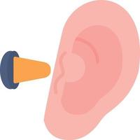 icono plano de tapón de oído vector