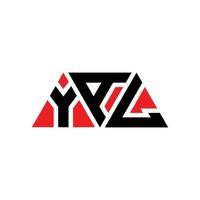 YAL triangle letter logo design with triangle shape. YAL triangle logo design monogram. YAL triangle vector logo template with red color. YAL triangular logo Simple, Elegant, and Luxurious Logo. YAL