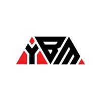 YBM triangle letter logo design with triangle shape. YBM triangle logo design monogram. YBM triangle vector logo template with red color. YBM triangular logo Simple, Elegant, and Luxurious Logo. YBM