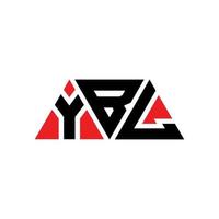 YBL triangle letter logo design with triangle shape. YBL triangle logo design monogram. YBL triangle vector logo template with red color. YBL triangular logo Simple, Elegant, and Luxurious Logo. YBL