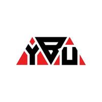YBU triangle letter logo design with triangle shape. YBU triangle logo design monogram. YBU triangle vector logo template with red color. YBU triangular logo Simple, Elegant, and Luxurious Logo. YBU