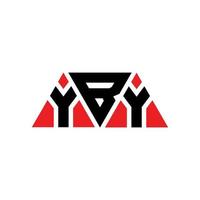 yby diseño de logotipo de letra triangular con forma de triángulo. monograma de diseño de logotipo de triángulo yby. plantilla de logotipo de vector de triángulo yby con color rojo. yby logo triangular logo simple, elegante y lujoso. y por