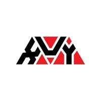 XUY triangle letter logo design with triangle shape. XUY triangle logo design monogram. XUY triangle vector logo template with red color. XUY triangular logo Simple, Elegant, and Luxurious Logo. XUY