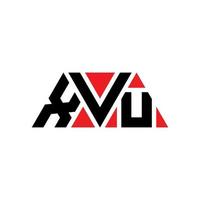 XVU triangle letter logo design with triangle shape. XVU triangle logo design monogram. XVU triangle vector logo template with red color. XVU triangular logo Simple, Elegant, and Luxurious Logo. XVU