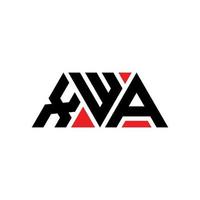 XWA triangle letter logo design with triangle shape. XWA triangle logo design monogram. XWA triangle vector logo template with red color. XWA triangular logo Simple, Elegant, and Luxurious Logo. XWA
