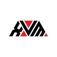 XVM triangle letter logo design with triangle shape. XVM triangle logo design monogram. XVM triangle vector logo template with red color. XVM triangular logo Simple, Elegant, and Luxurious Logo. XVM