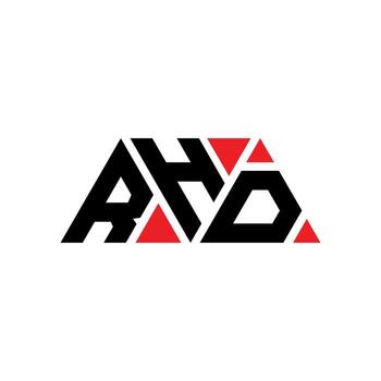 RHD triangle letter logo design with triangle shape. RHD triangle logo design monogram. RHD triangle vector logo template with red color. RHD triangular logo Simple, Elegant, and Luxurious Logo. RHD