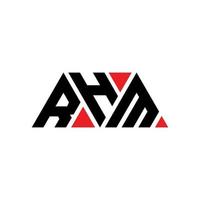 RHM triangle letter logo design with triangle shape. RHM triangle logo design monogram. RHM triangle vector logo template with red color. RHM triangular logo Simple, Elegant, and Luxurious Logo. RHM