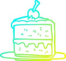 cold gradient line drawing cartoon chocolate cake vector