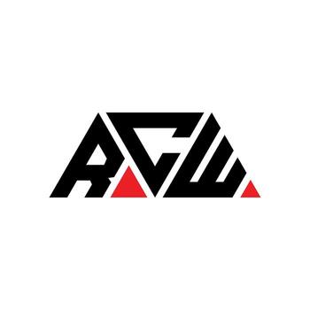 RCW triangle letter logo design with triangle shape. RCW triangle logo design monogram. RCW triangle vector logo template with red color. RCW triangular logo Simple, Elegant, and Luxurious Logo. RCW