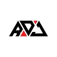 RDJ triangle letter logo design with triangle shape. RDJ triangle logo design monogram. RDJ triangle vector logo template with red color. RDJ triangular logo Simple, Elegant, and Luxurious Logo. RDJ