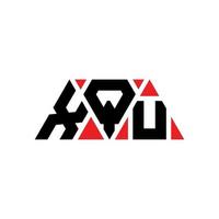 XQU triangle letter logo design with triangle shape. XQU triangle logo design monogram. XQU triangle vector logo template with red color. XQU triangular logo Simple, Elegant, and Luxurious Logo. XQU