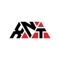 xnt diseño de logotipo de letra triangular con forma de triángulo. monograma de diseño del logotipo del triángulo xnt. plantilla de logotipo de vector de triángulo xnt con color rojo. logotipo triangular xnt logotipo simple, elegante y lujoso. xnt