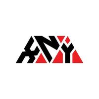 XNY triangle letter logo design with triangle shape. XNY triangle logo design monogram. XNY triangle vector logo template with red color. XNY triangular logo Simple, Elegant, and Luxurious Logo. XNY